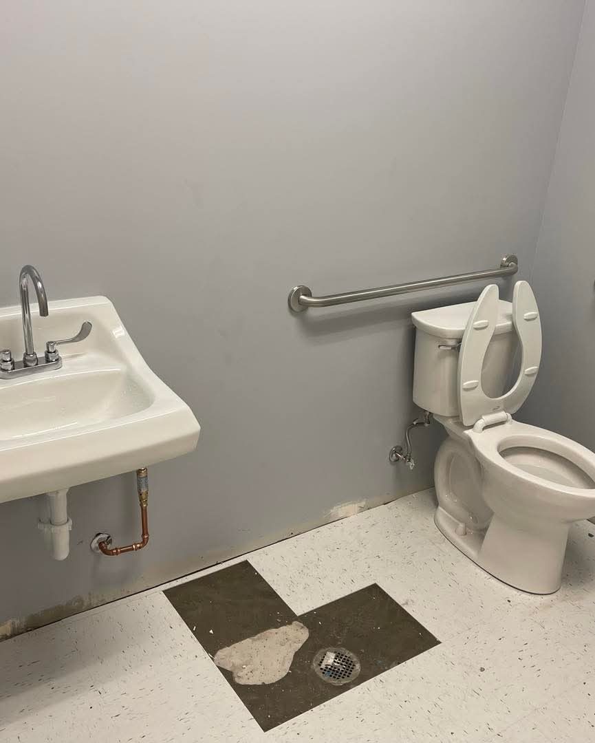 ADA compliant bathroom plumbing